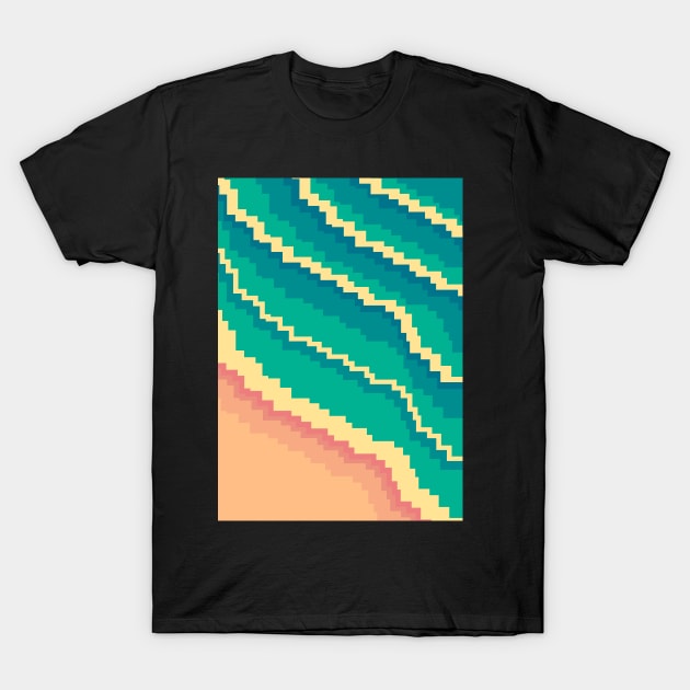 Retro ocean waves T-Shirt by Swadeillustrations